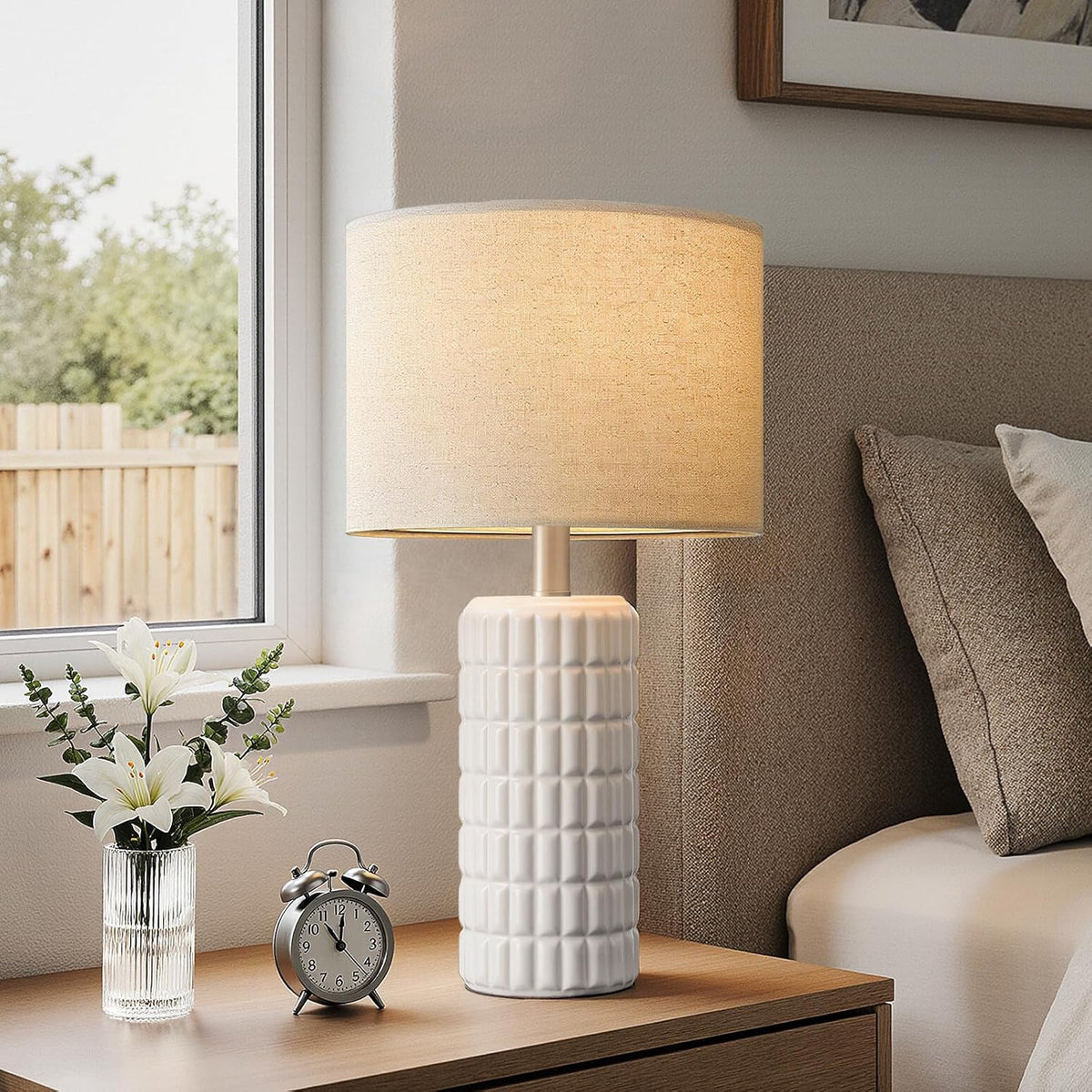 Table Lamp Ceramic Modern White Set of 2