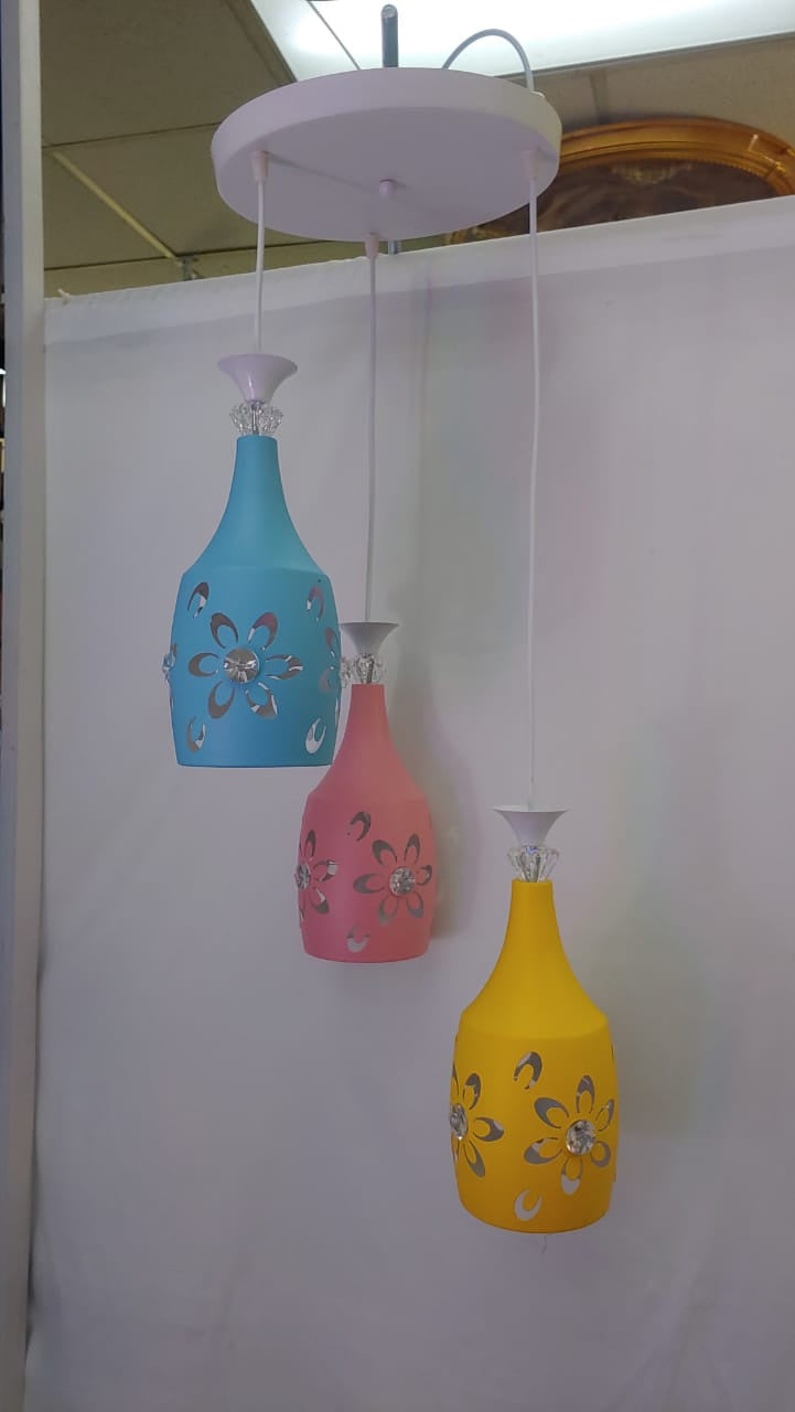 Light Fixture Pendant 3-BULB 8102-3 LED Coloured Metal