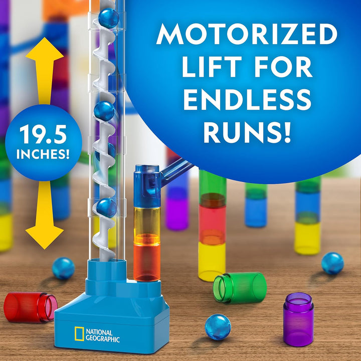 NATIONAL GEOGRAPHIC Toy Marble Run W/ Motorized Elevator 150PIECE