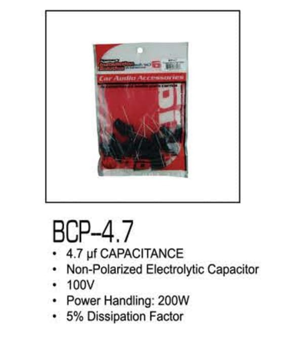 NIPPON AMERICA Capacitor N.p 100V 4.7UF Black BCP-4.7 Sold Each
