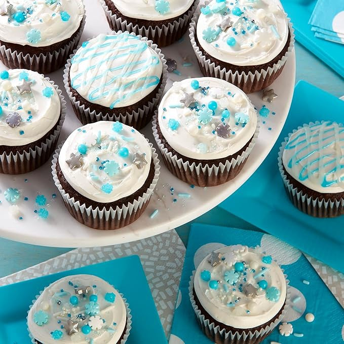 WILTON Baking Sprinkles Pearls Blue 5OZ 141G 710-1133