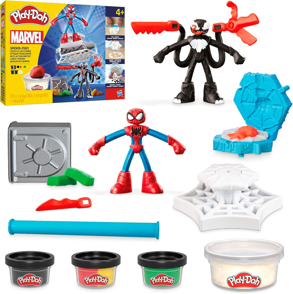 PLAY-DOH Toy Marvel SPIDER-MAN Launch & Slice Battle Playset