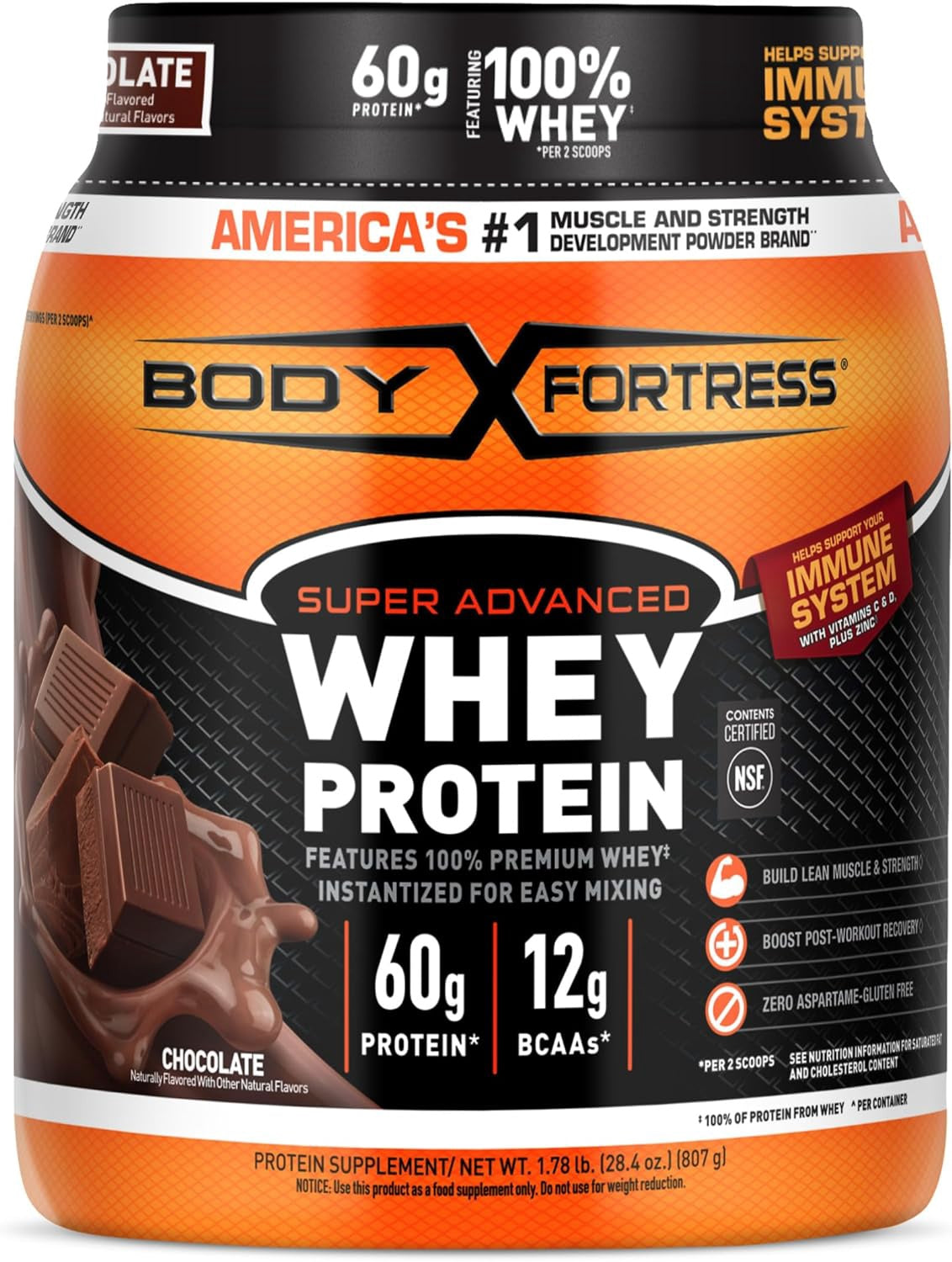 BODY FORTRESS Supplement Whey Protein Strawberry / Chocolate 1.78LB / Strawberry / Strawberry