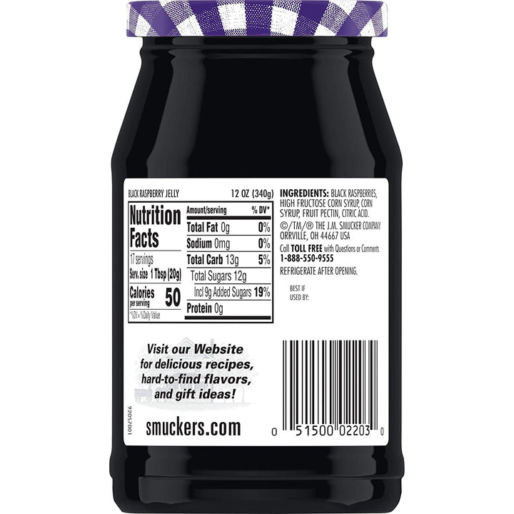 SMUCKER'S Black Raspberry Jelly 12OZ 340G
