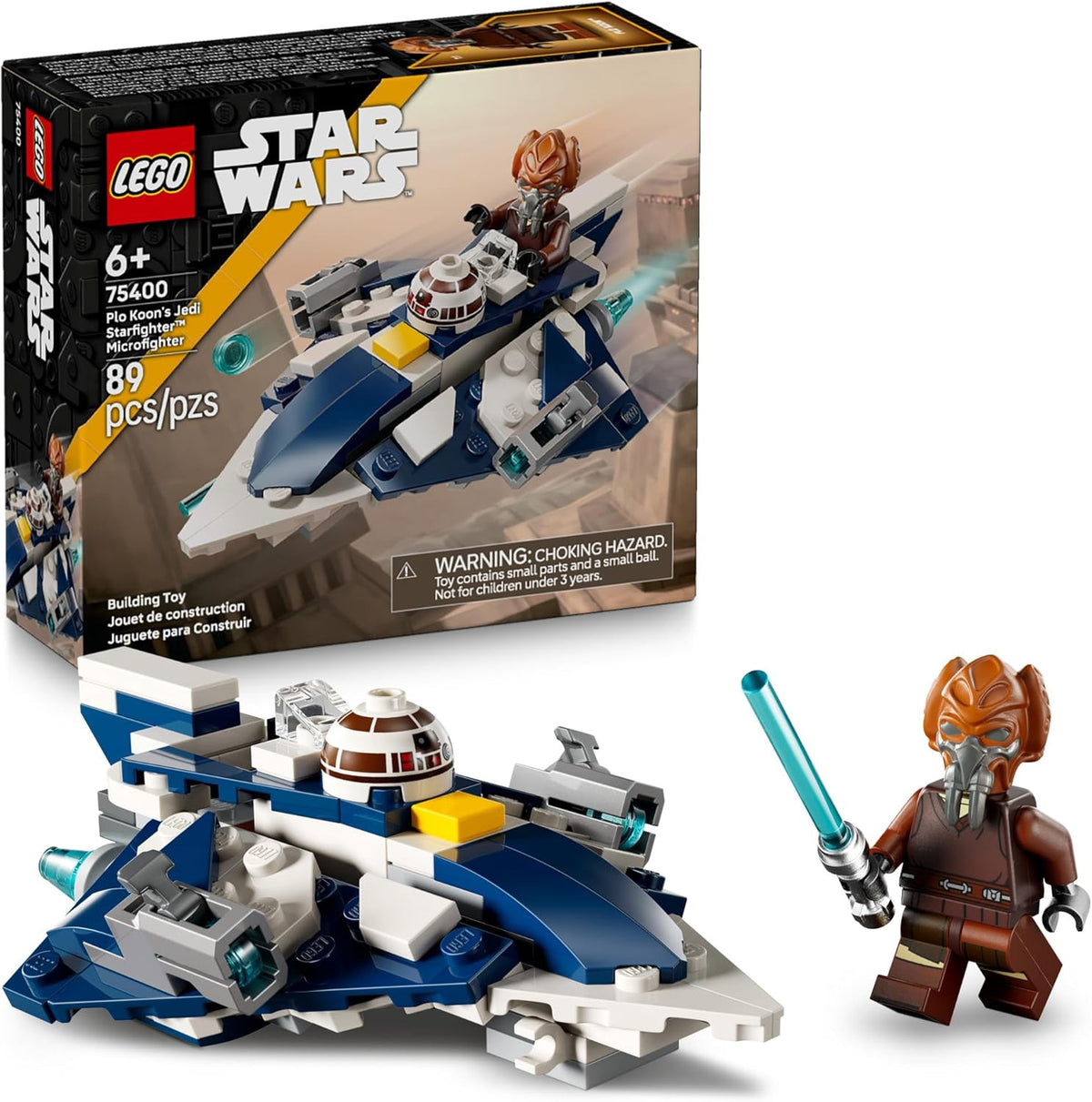 LEGO Toy Star Wars Plo Koon’s Jedi Starfighter Microfighter 89PCS 75400