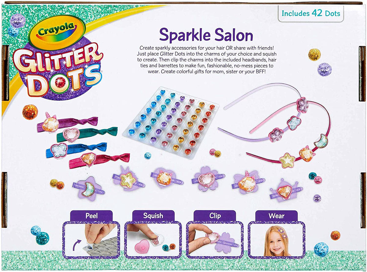 CRAYOLA Toy Glitter Dots Salon Hair Clips Craft
