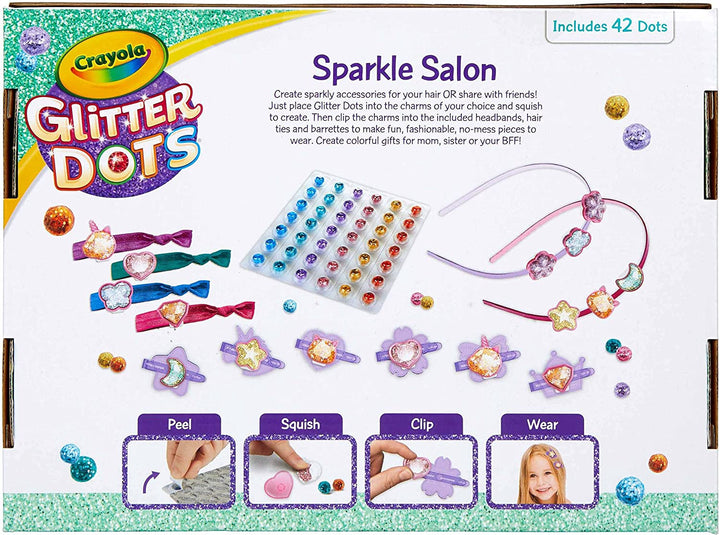 CRAYOLA Toy Glitter Dots Salon Hair Clips Craft
