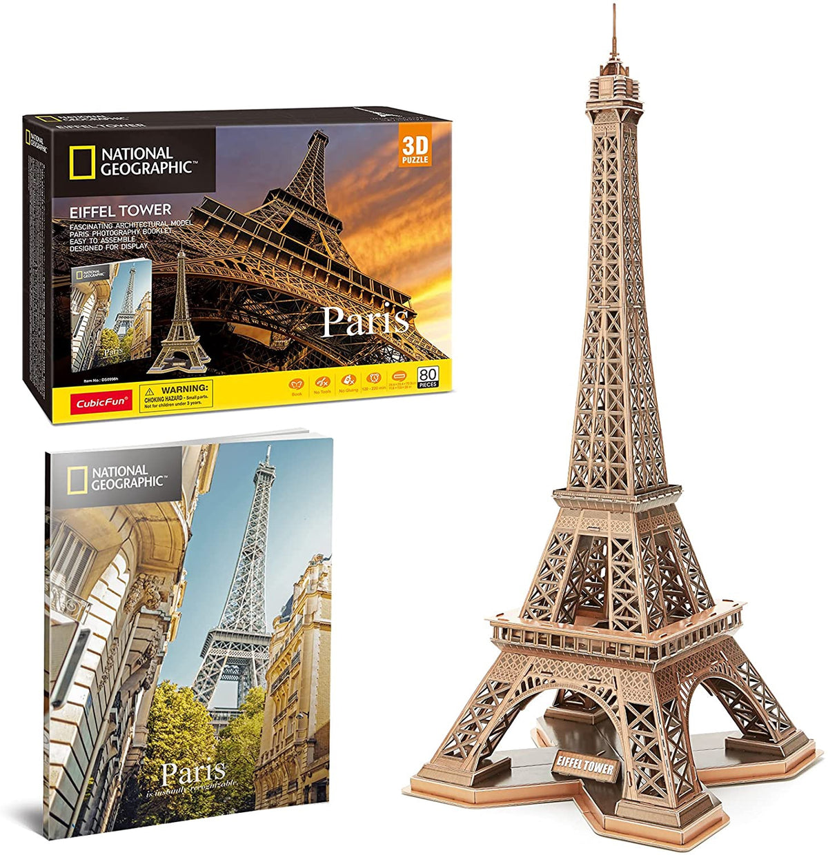 NATIONAL GEOGRAPHIC Puzzle 3D Eiffel Tower Paris 80 Pcs