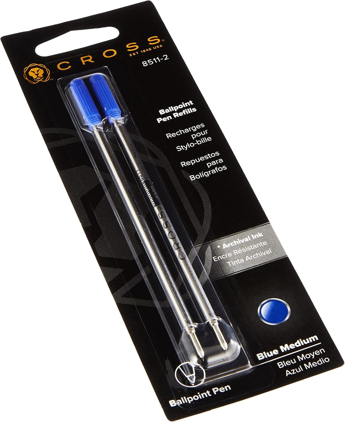 CROSS Stationery Pen Refill Universal Ballpoint Blue 2PACK 8512/8511