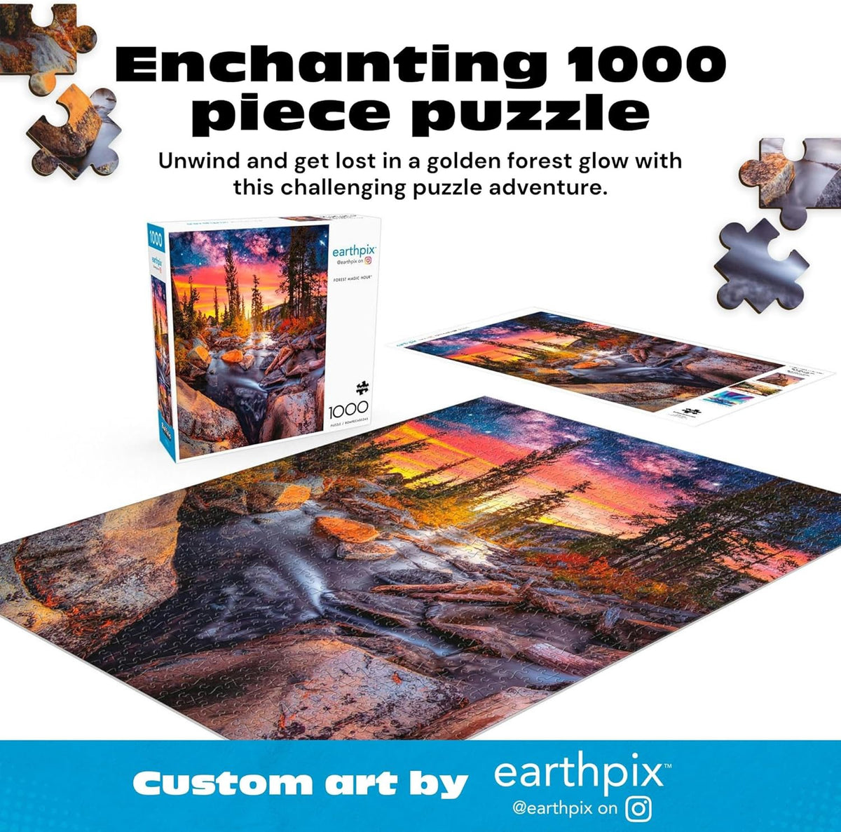 BUFFALO GAMES Puzzle Jigsaw Forest Magic Hour Earthpix Jigsaw 1000PCS