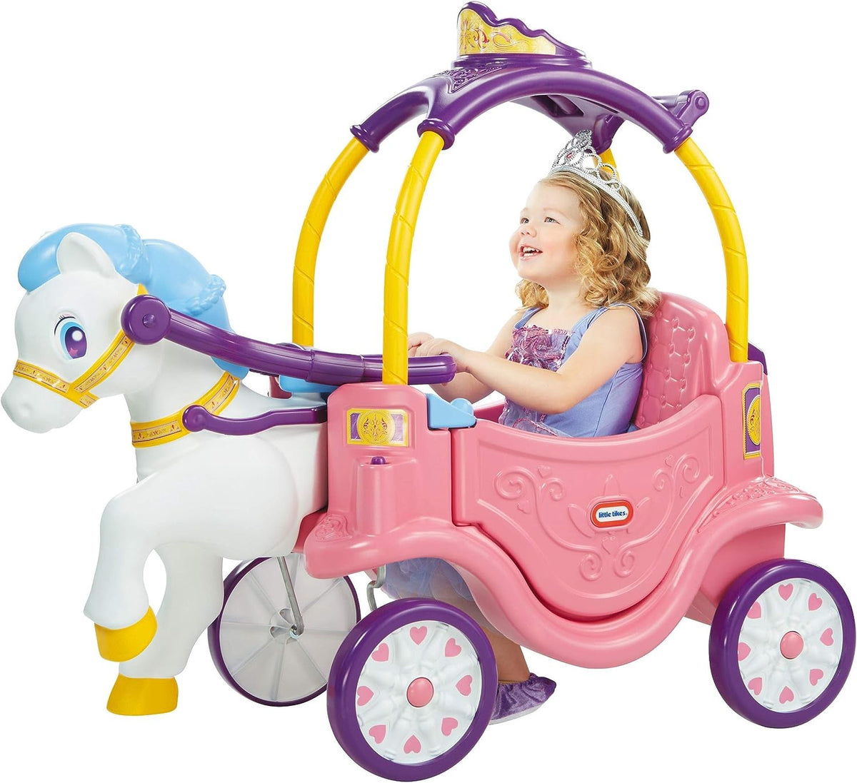 LITTLE TIKES Toy Ride on Princess Horse & Carriage XCL642326M8