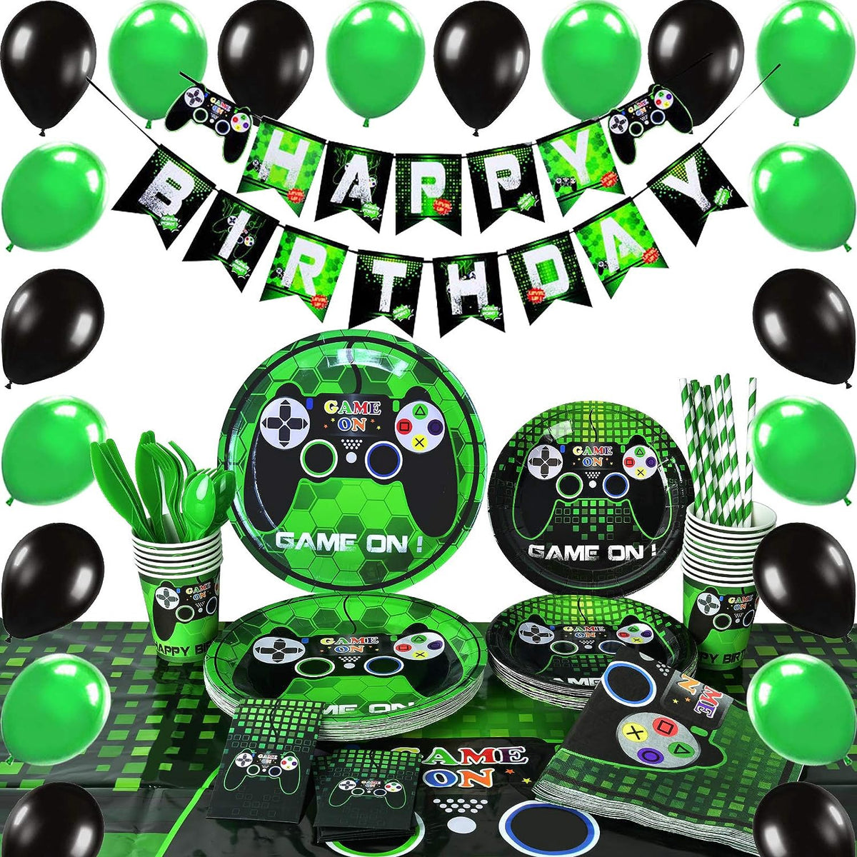 Party Decor Kit 16 Guests Video Game / Halloween / Video Game Blue