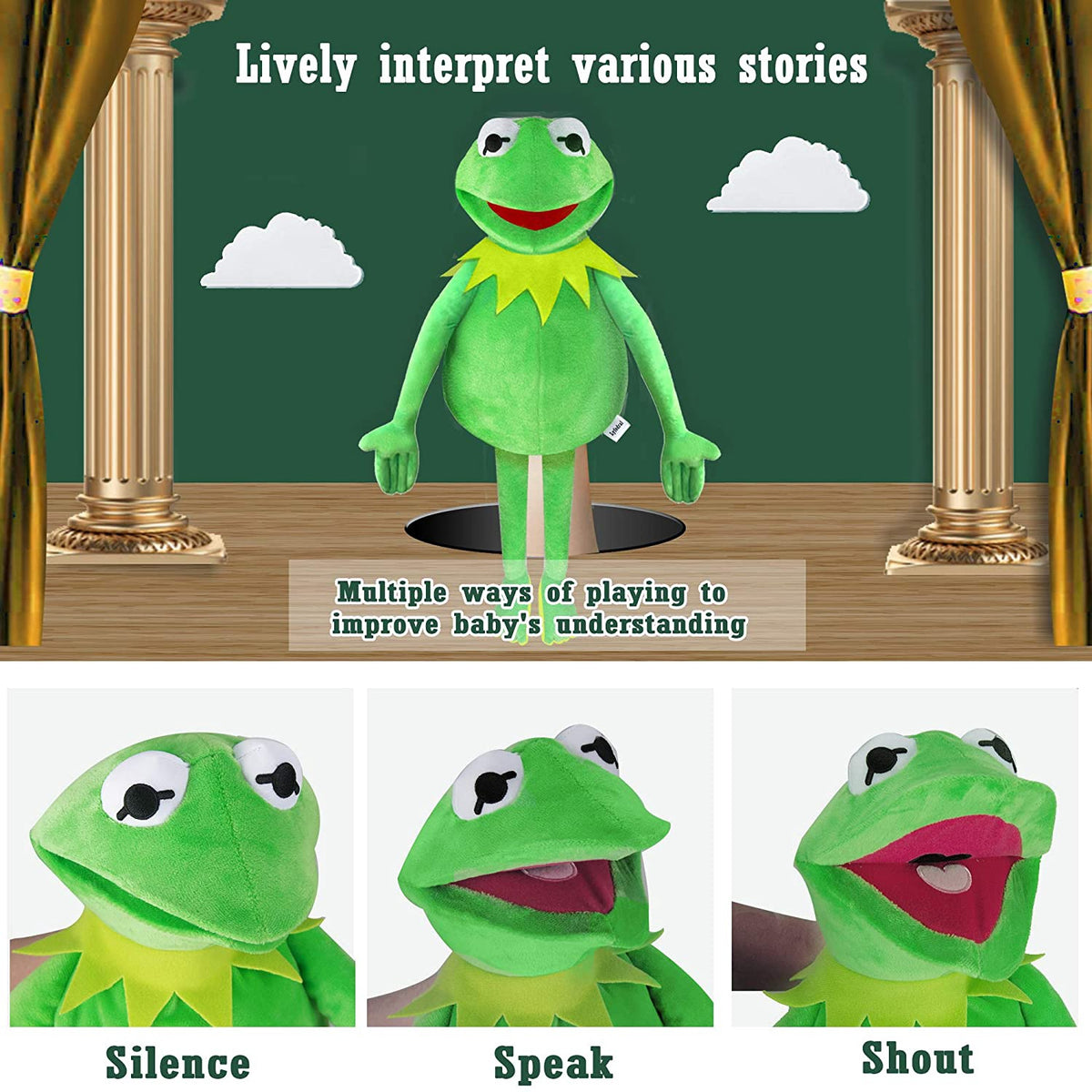 Toy Puppet Kermit Frog the Muppet Show 50PC Sticker 24 Inches