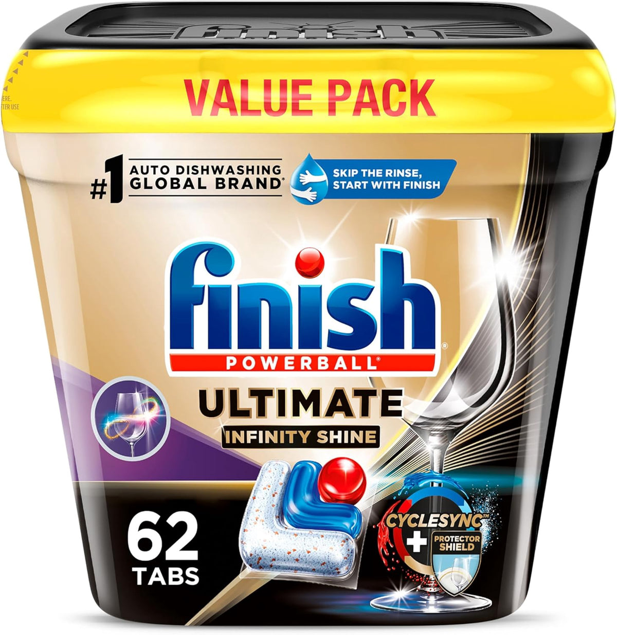 FINISH Dishwasher Detergent Ultimate Quantum Infinity Shine 62 Count