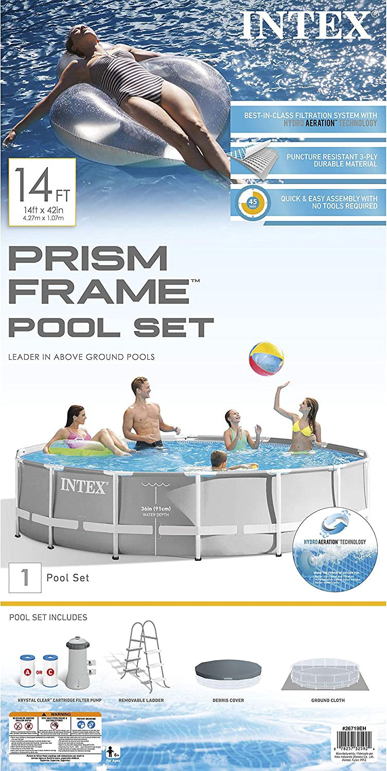 INTEX Pool 26719EH 14' X 42" Prism Frame with Filter Pump