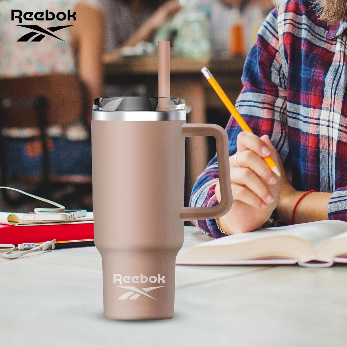 REEBOK Travel Mug Stainless Steel Tumbler 40OZ