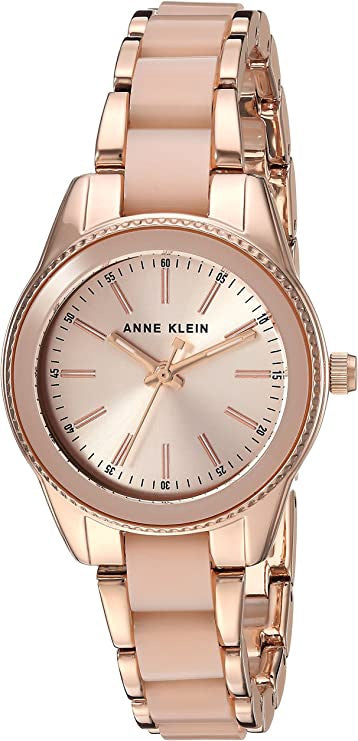 ANNE KLEIN Watch Women Rose GOLD-TONE and Light Pink Resin Bracelet 3212LPRG