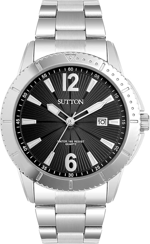 SUTTON BY ARMITRON Watch Men Date Function Bracelet 5030BKSV