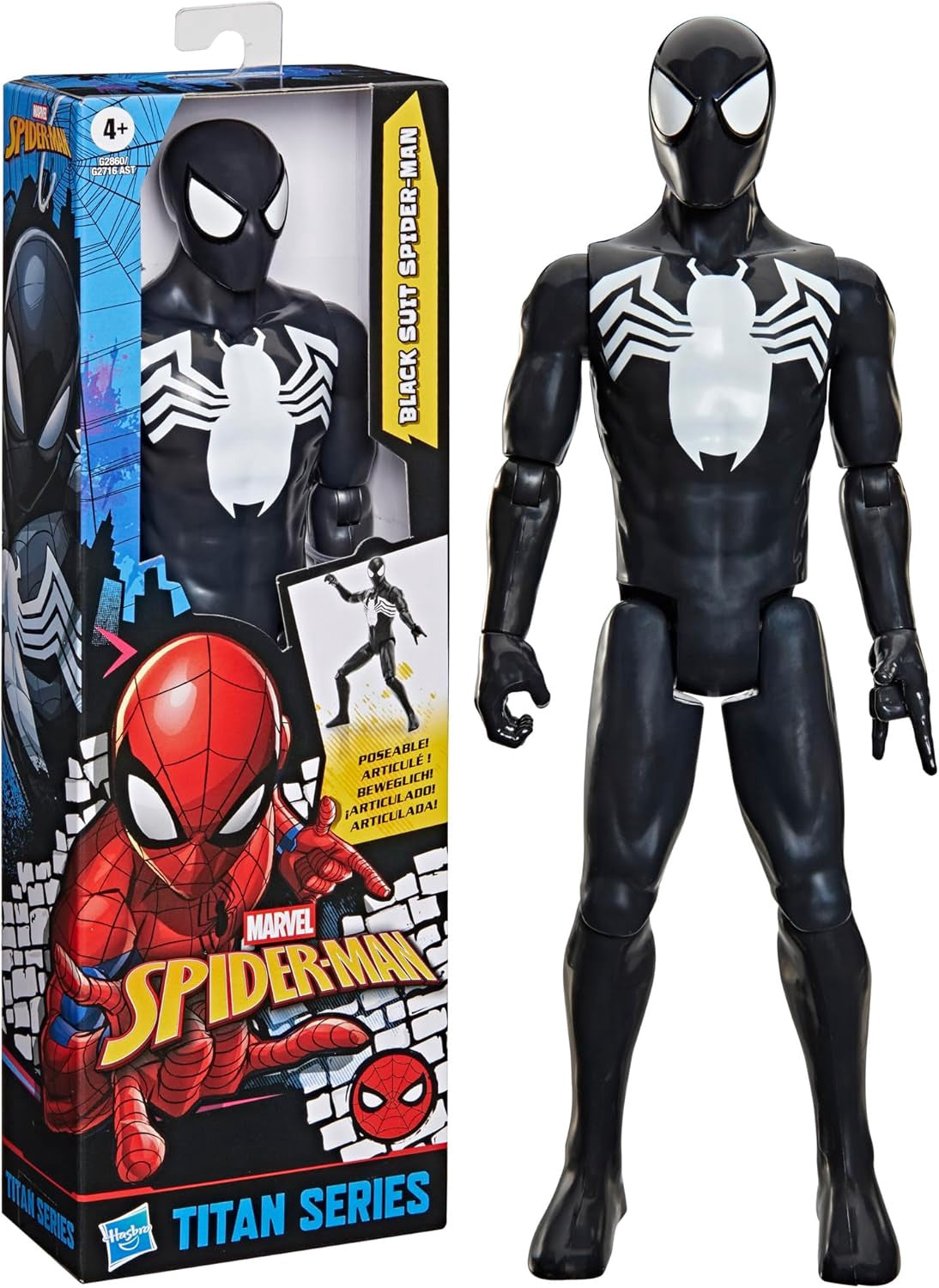 MARVEL Toy Spider Man Action Figure Black Suit 12"