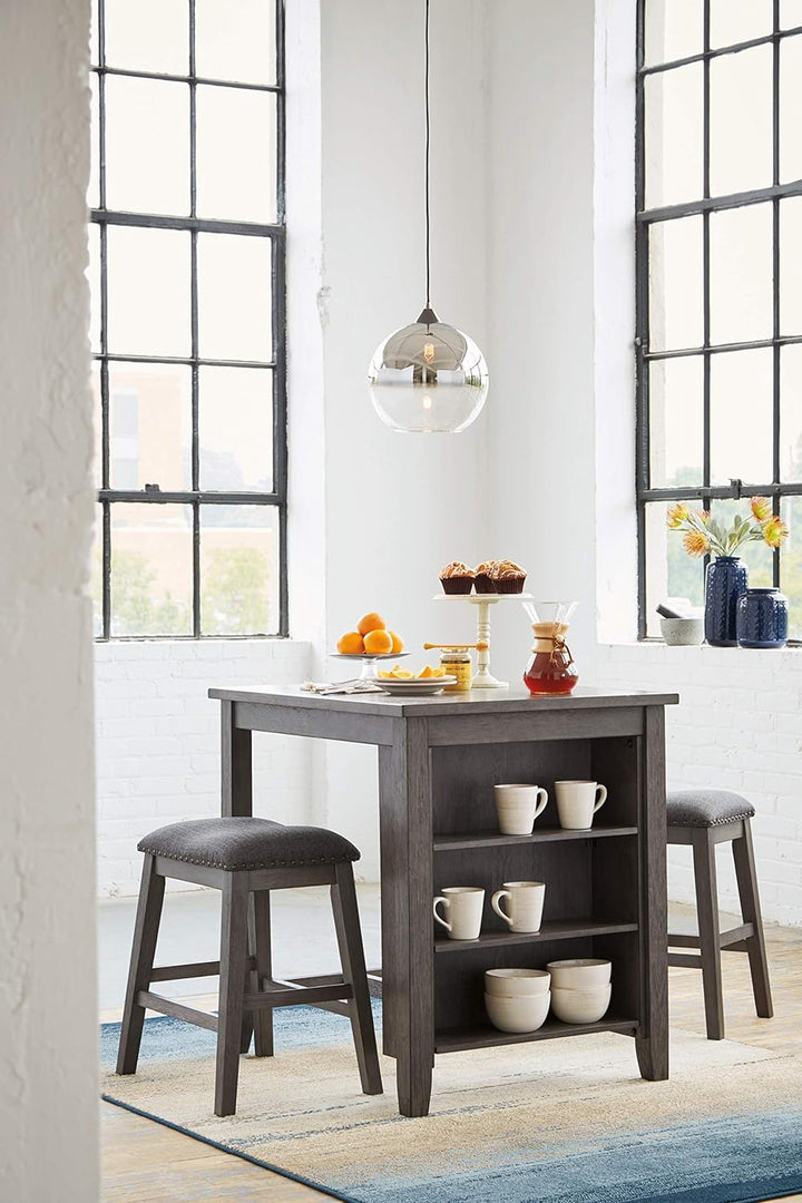 ASHLEY Dining Set Signature Design by Counter Height W/BARSTOOLS D388-113
