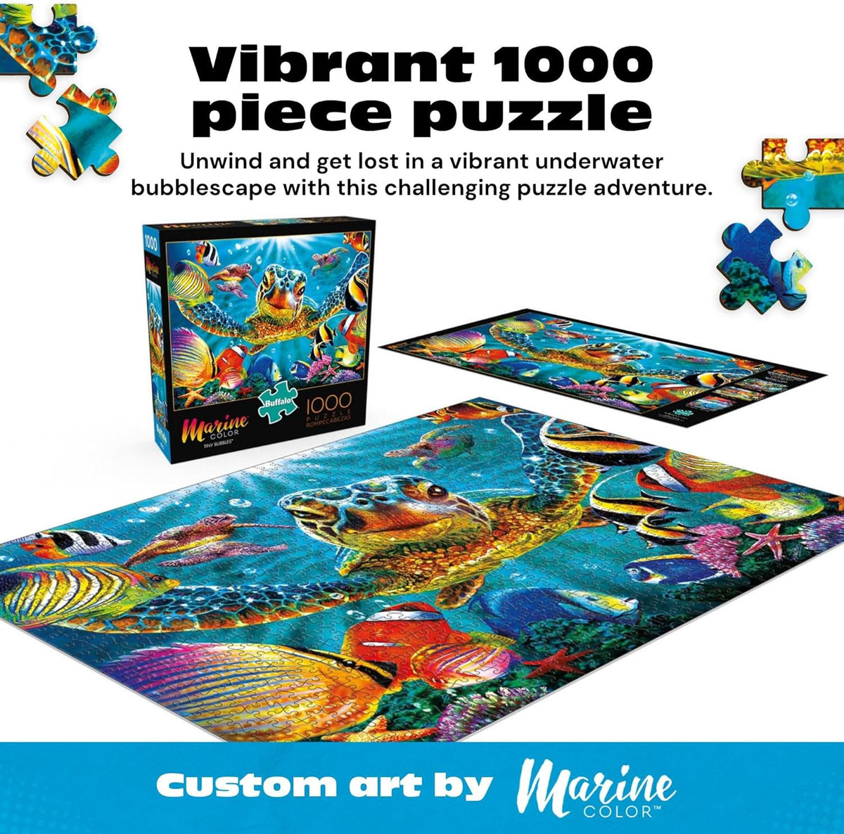 BUFFALO GAMES Puzzle Jigsaw Marine Color Tiny Bubbles 1000PC