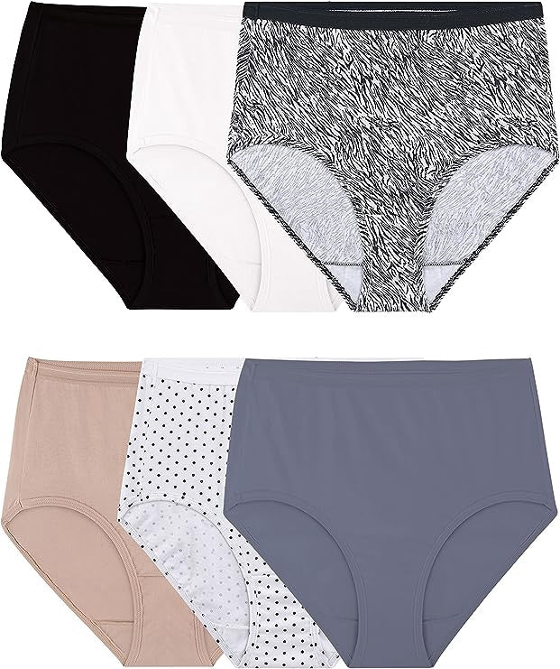 FRUIT OF THE LOOM Women Underwear 6 Pack Assorted