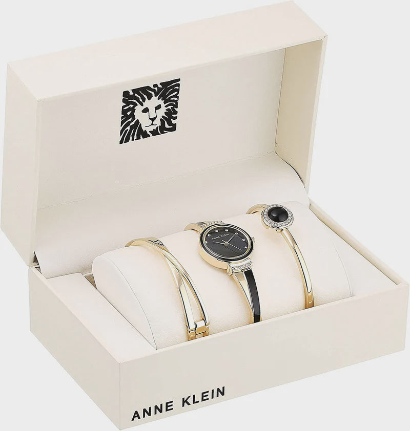 ANNE KLEIN Watch Women Set W/BRACELET 3PCS 3292BKST