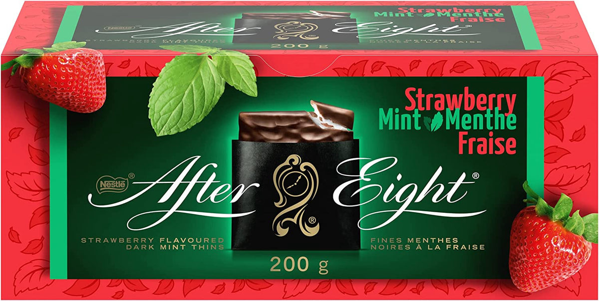 NESTLE Chocolate After Eight Strawberry Mint Menthe Fraise Dark Mint Thins Fines Menthes Noires 200G
