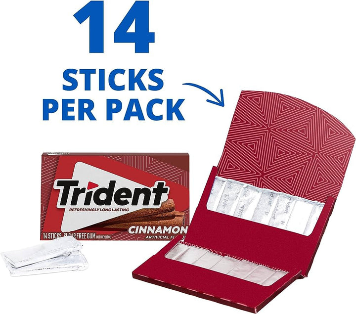 TRIDENT Cinnamon Flavor Gum Sugar Free 14-PIECES
