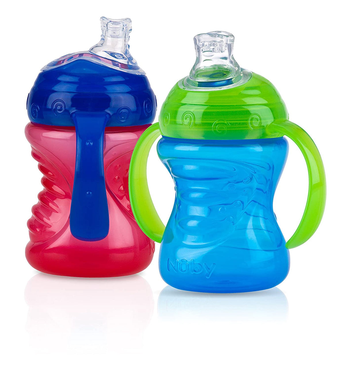 NUBY Baby NO-SPILL Super Spout Grip N' Sip Cup 2 Pack