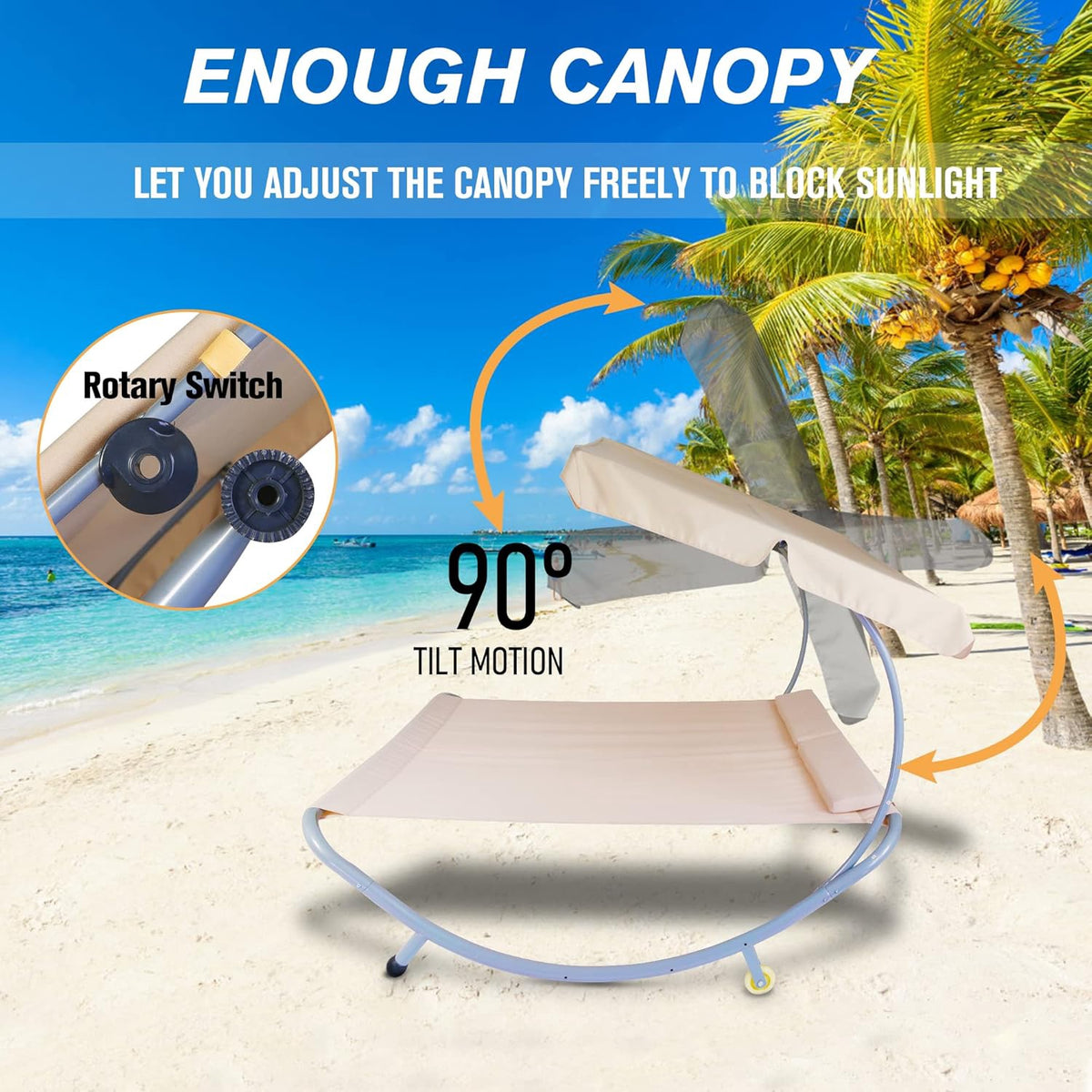 Beach Lounge Bed HJ-6118-4 NVS23920011 200X173X155CM J6118-4