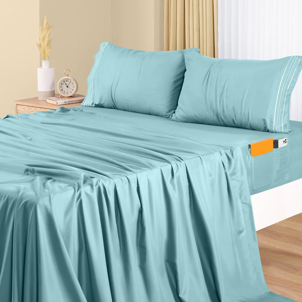 UTOPIA Bed Sheet Set King Blue