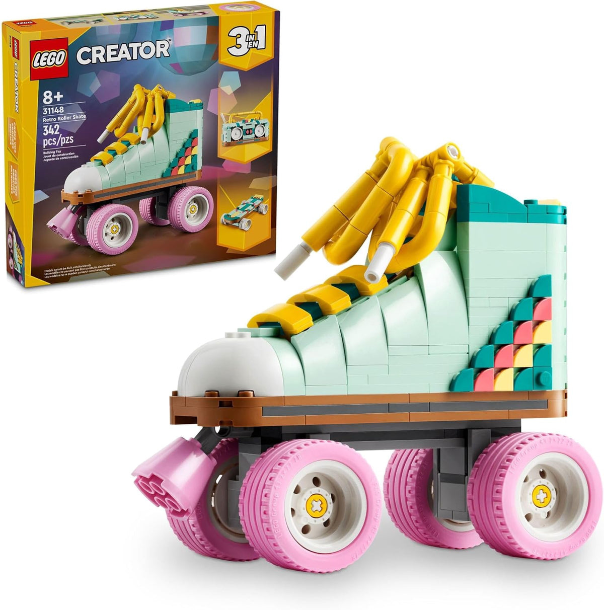 LEGO Toy Creator 3 IN 1 Retro Roller Skate Set 342PCS 31148