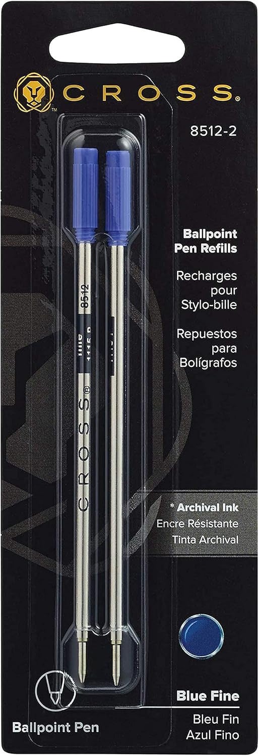 CROSS Stationery Pen Refill Universal Ballpoint Blue 2PACK 8512/8511