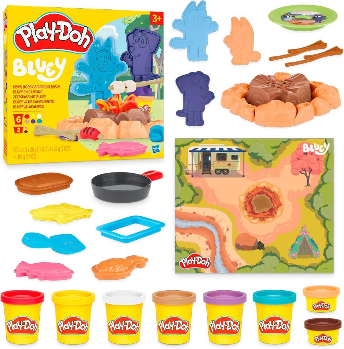 PLAY-DOH Toy Bluey Goes Camping Playset
