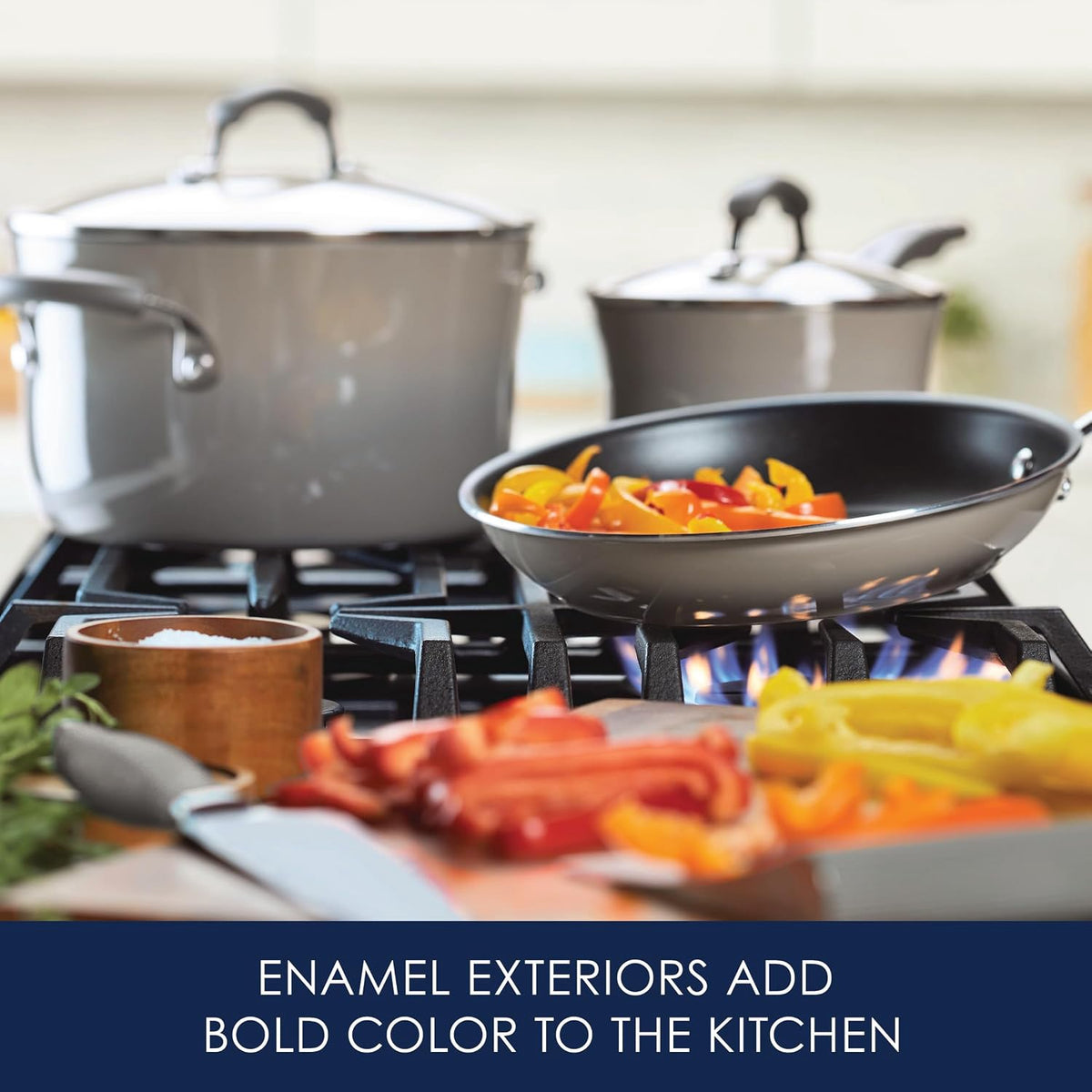 RACHAEL RAY Pot Set Hard Enamel Aluminum Nonstick 14PCS