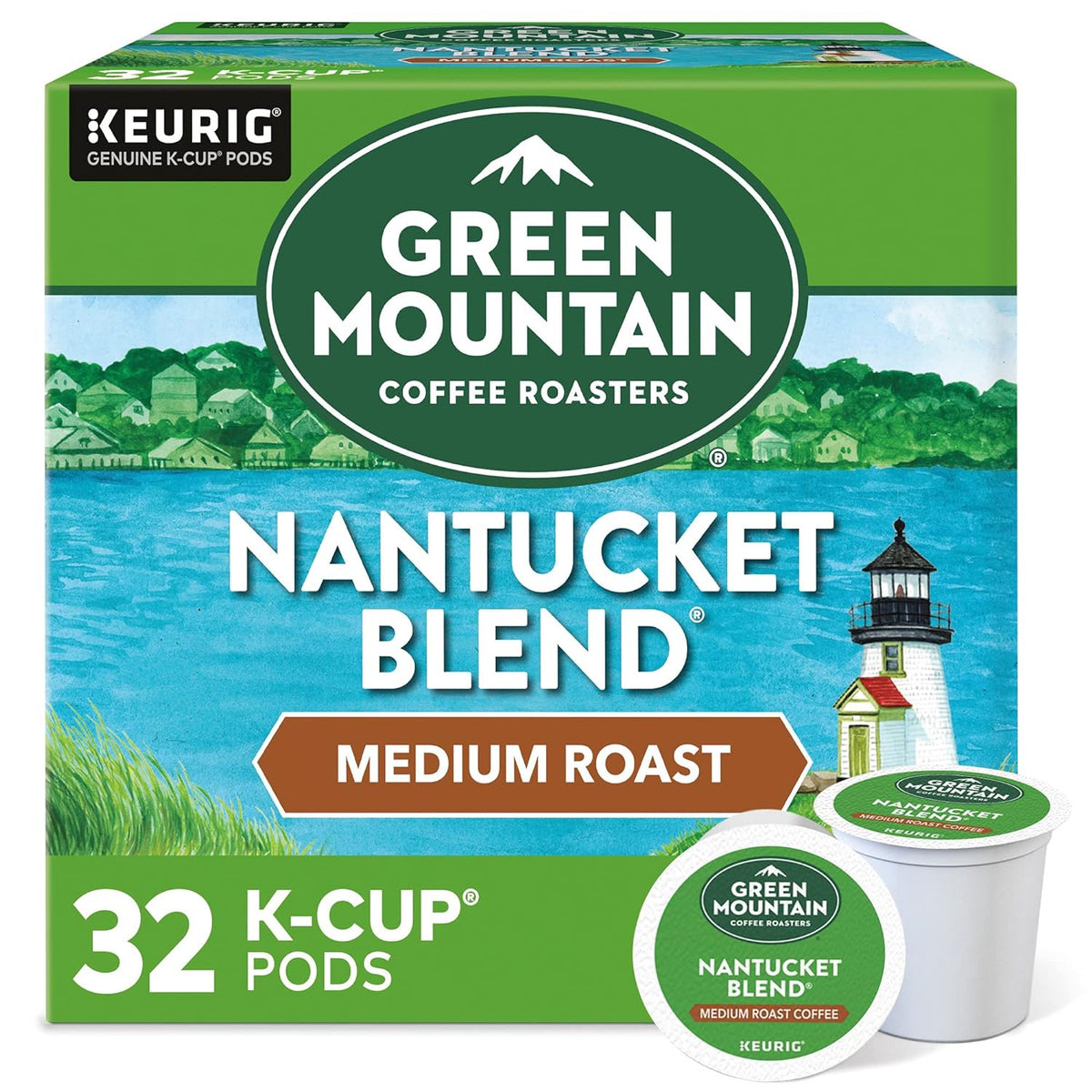 GREEN MOUNTAIN Coffee K-CUP Pods Keurig Medium Roast 32 .