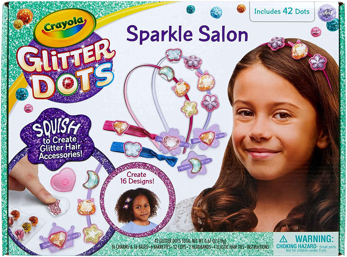 CRAYOLA Toy Glitter Dots Salon Hair Clips Craft