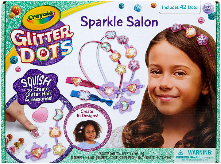 CRAYOLA Toy Glitter Dots Salon Hair Clips Craft