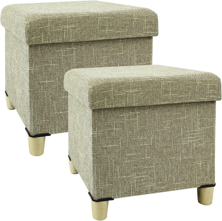 Ottoman Linen Storage 2PC Set Collapsible