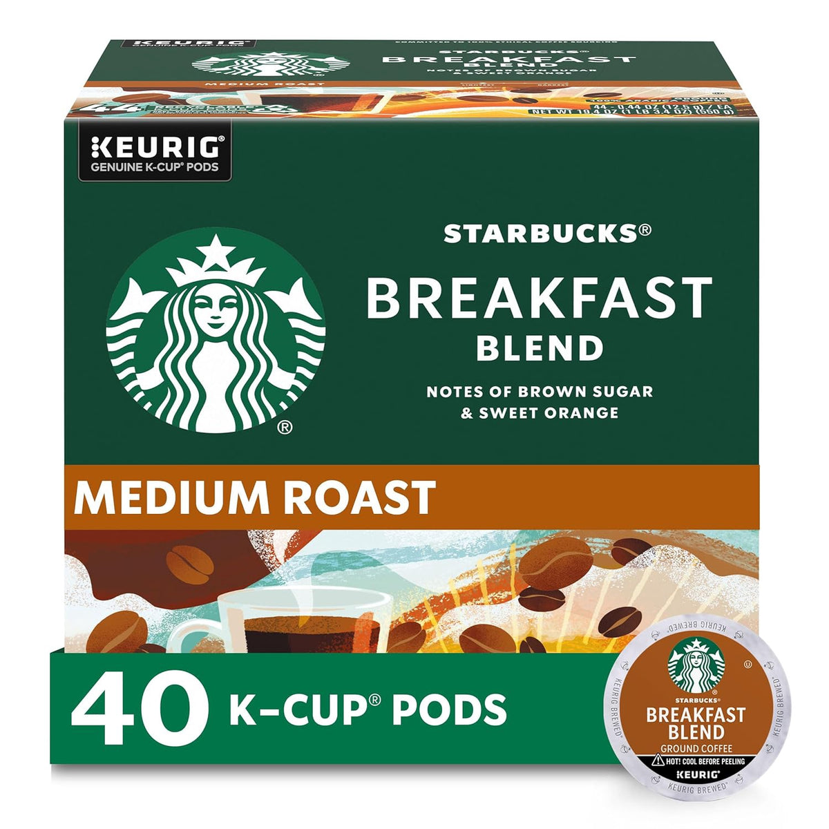 STARBUCKS Coffee K-CUP Pods Keurig Medium 40PODS .