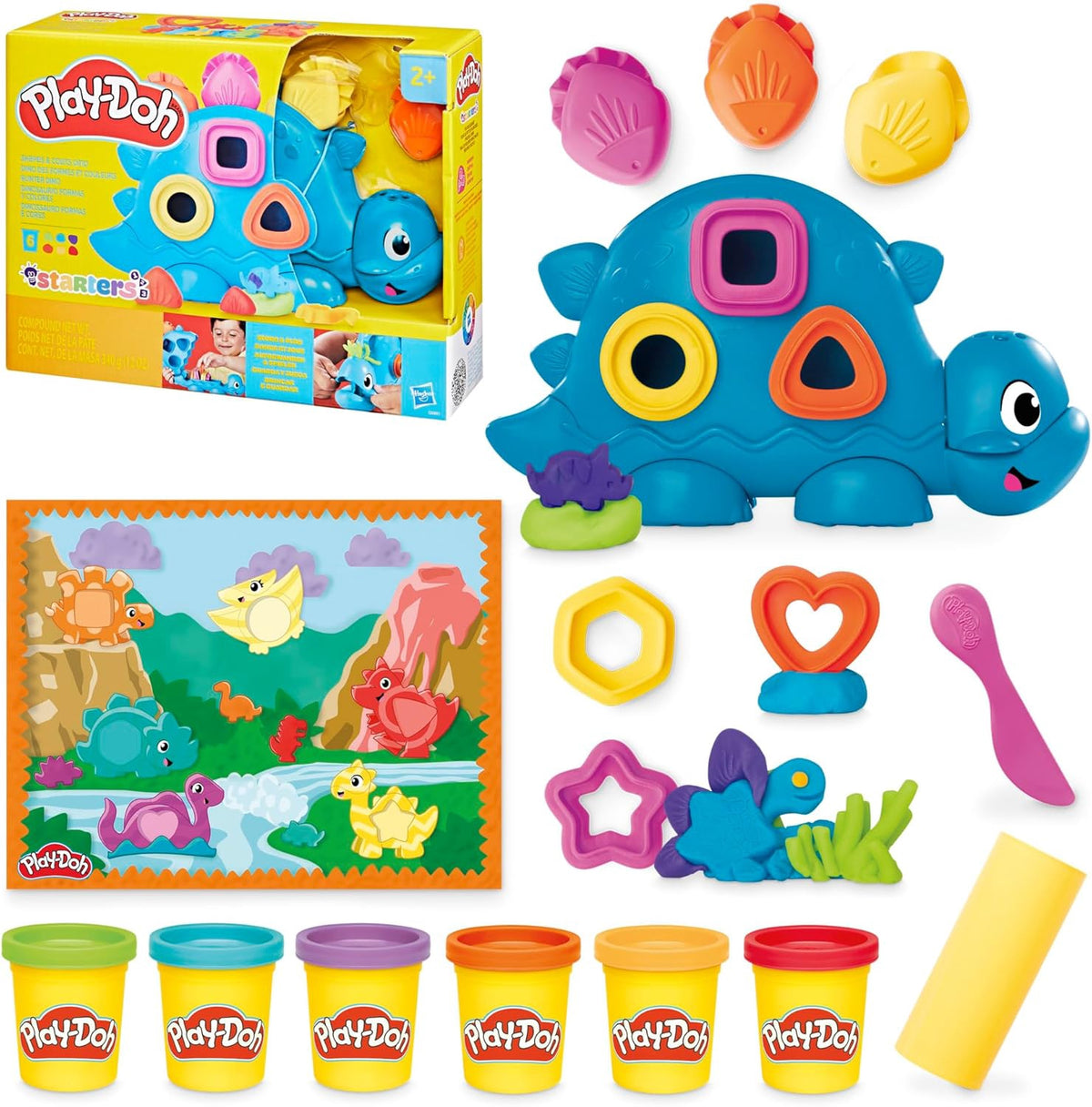 PLAY-DOH Toy Shapes & Colors Dino Starter Set