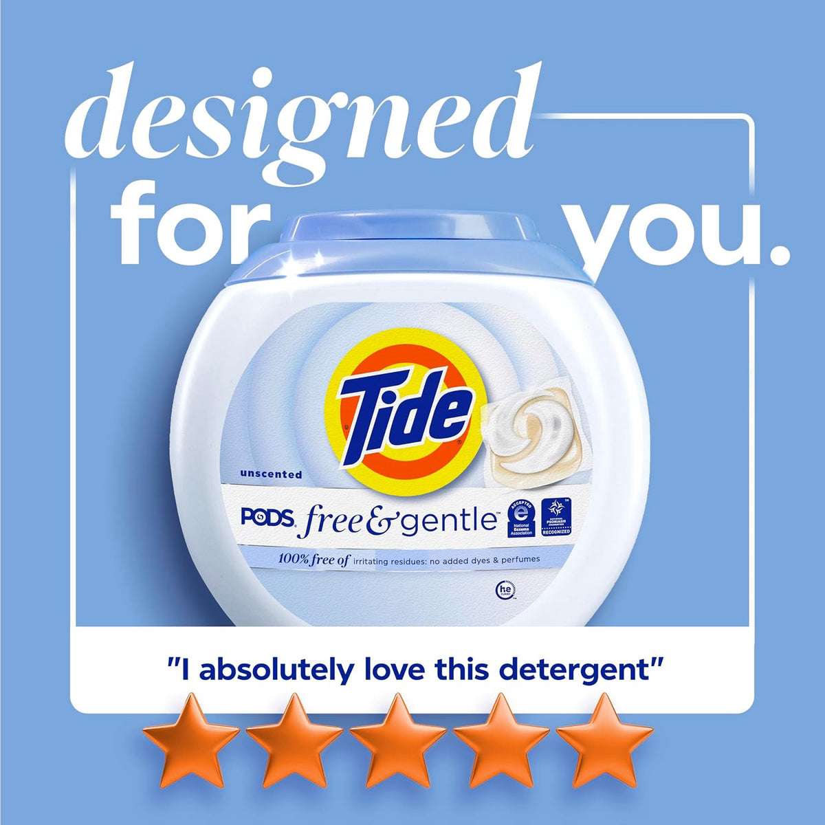 TIDE Washing Machine Detergent Pods Free & Gentle 42COUNT
