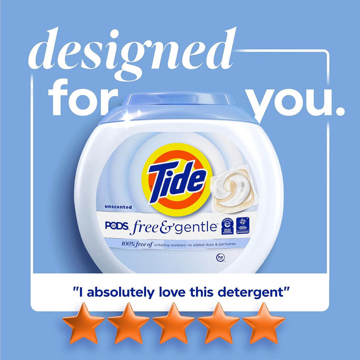 TIDE Washing Machine Detergent Pods Free & Gentle 42COUNT