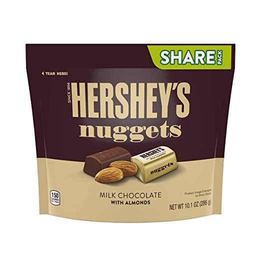 HERSHEY'S Nuggets Milk Chocolate with Almongs 10.2OZ 286G