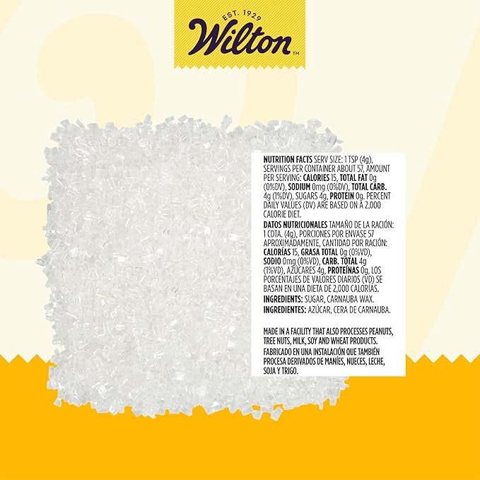 WILTON Baking Sprinkles Sugar White Sparkling 8OZ 227G 710-992