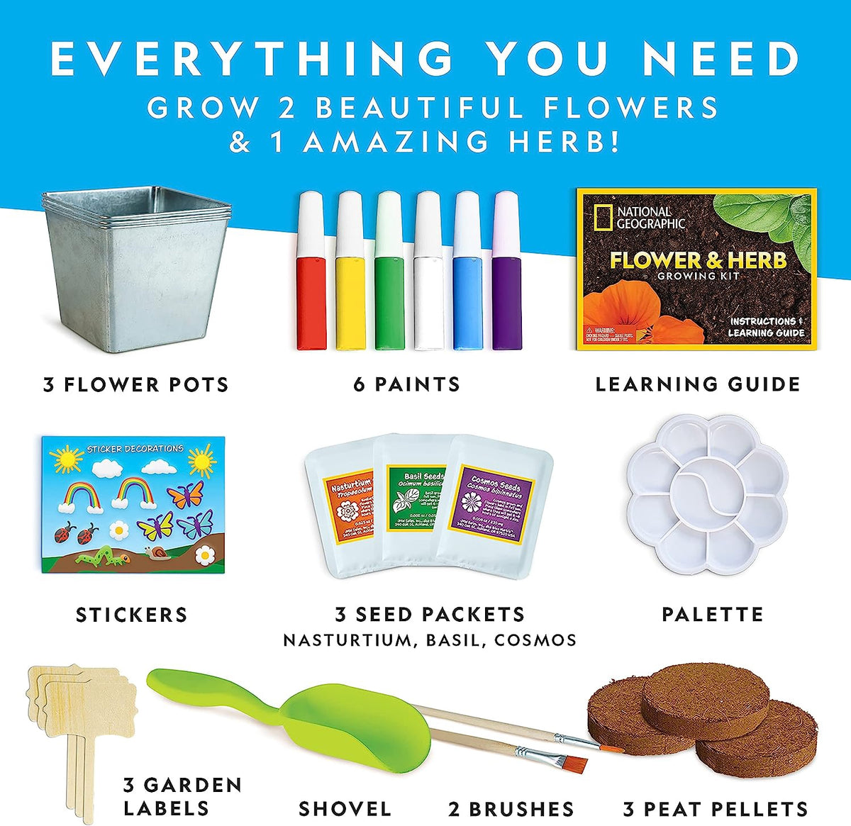 NATIONAL GEOGRAPHIC Toy Flower & Herb Gardening Kit