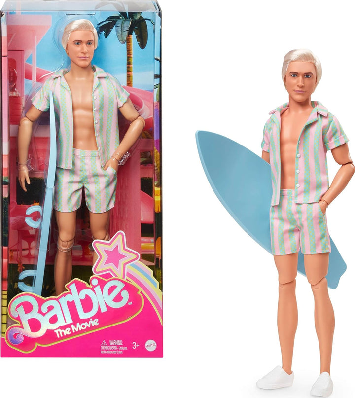 BARBIE Toy Doll the Movie Ken with Surfboard