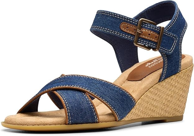 CLARKS Footwear Emmalae Iris Heeled Sandal Denim