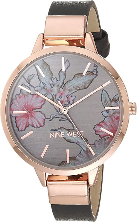 NINE WEST Watch Women Floral Dial Grey / White